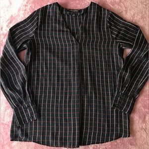 BANANA REPUBLIC Size XS ❤️🤍💙 Retro Long Sleeve Blouse 💙💙 Navy Blue Red White